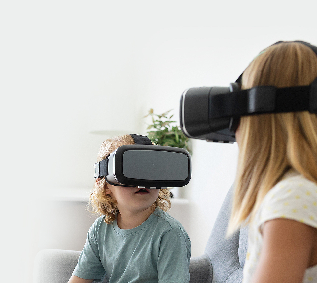 A Woman and a Child Exploring Virtual Reality Therapy at The OCD Clinic